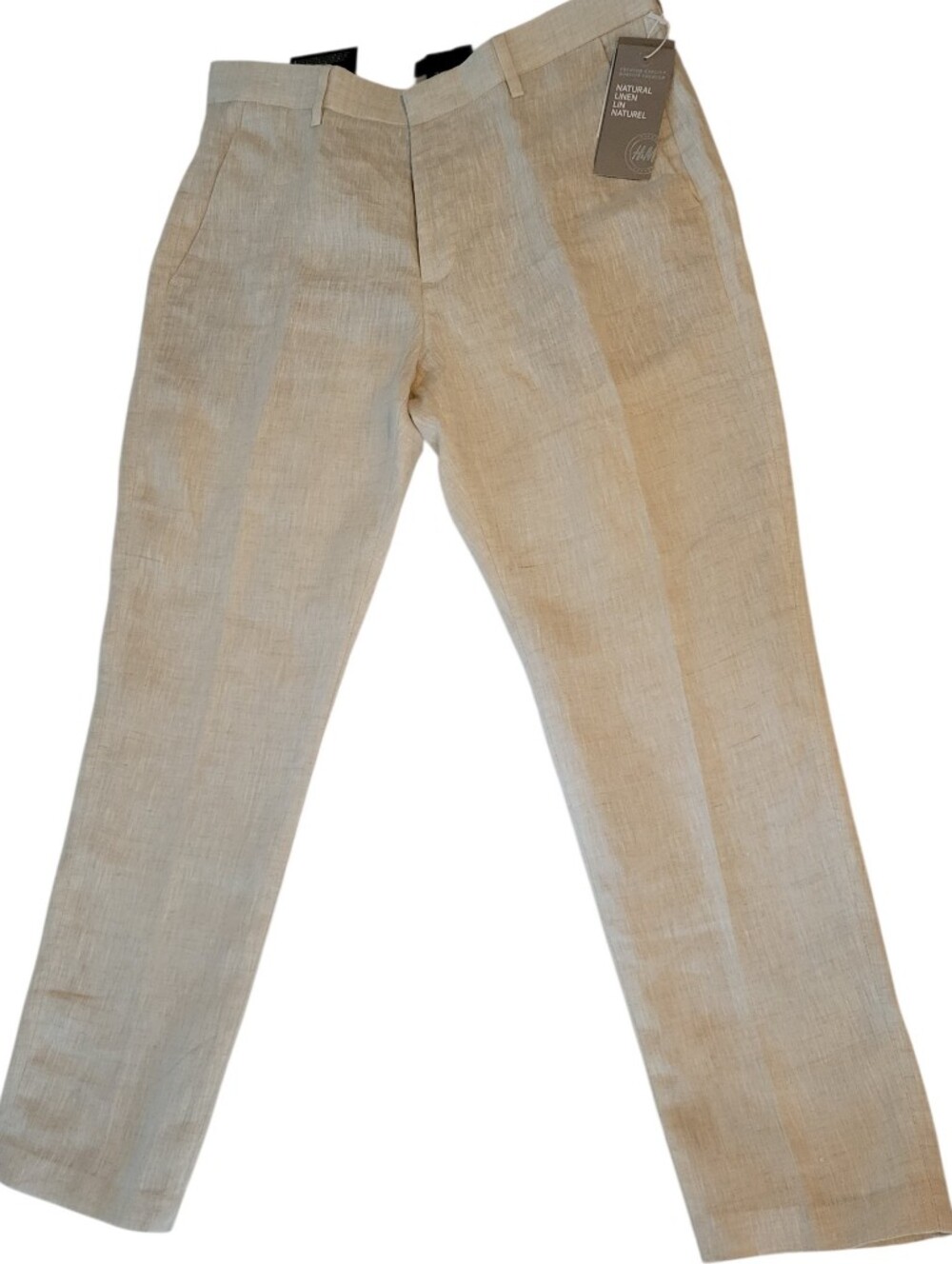 NWT H&M Men’s Slim Fit Light Beige Linen Pants Size 32R